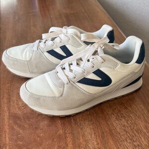 Tretorn Off-White and Dark Blue Sneakers